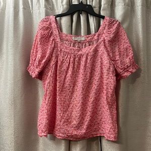 LOFT Pink Floral Top